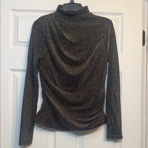 White House Black Market Black Gold Sparkle Blouse